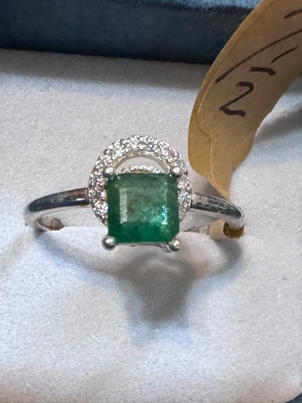 Handmade Sterling Silver 925 Ring Natural Emerald Gemstone Size 7.5 — Artisan